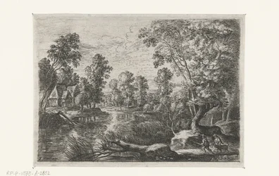 Paisaje con un arroyo y un cazador. Seis paisajes (título de la serie)