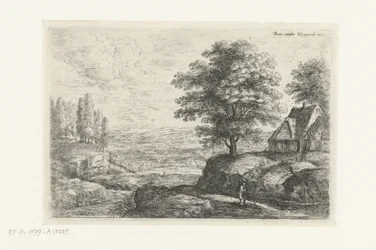 Paisaje con un hombre con un bastón Seis paisajes (título de la serie)