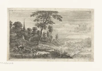 paisaje con un pastor