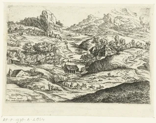 paisaje con jinetes Pequeños paisajes después de Tiziano (título de la serie)