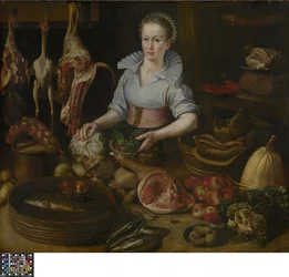 La criada de la cocina (óleo sobre tabla)