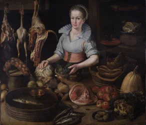 La criada de la cocina, c.1600 (óleo sobre lienzo)