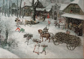 Invierno (febrero), detalle (óleo sobre lienzo)