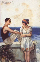 Romance de vacaciones (litografía en color)