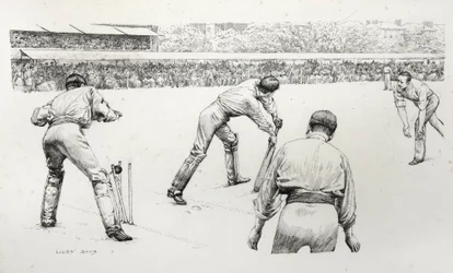 Un partido en Lords (tinta)