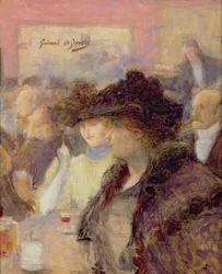 Au Cafe (óleo sobre lienzo)
