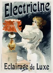 Cartel publicitario de “” Electricine: iluminación de lujo” de Lucien Lefèvre