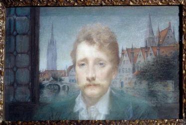 Retrato de Georges Rodenbach, poeta belga (1855-1898) 1895 (pastel)