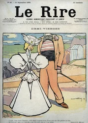 Medias vírgenes (media virgen) - dibujo de Lucien Marie François Metivet (1863-1930) para el Laughing del 21 de septiembre