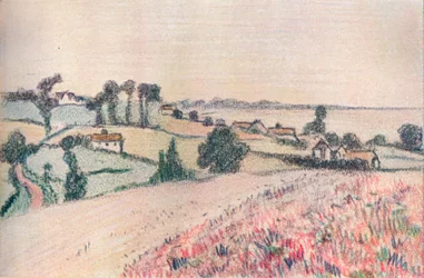 De un dibujo en tizas de colores de Lucien Pissarro, siglo XX