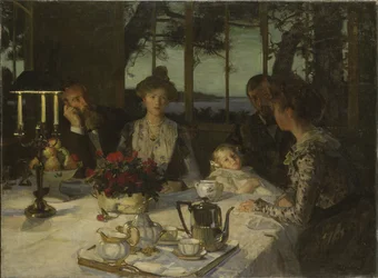 Hablando en el crepúsculo, por Simon, Lucien (1861-1945)
