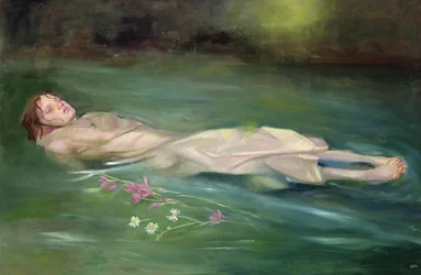 Chica a la deriva, 2004 (óleo sobre tabla)