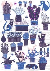 Jardín de gatos, 2015 (digital)