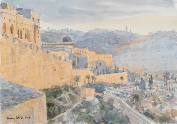 Amanecer en la Muralla de la Ciudad, Jerusalén