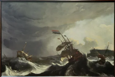 Barcos en peligro durante una fuerte tormenta