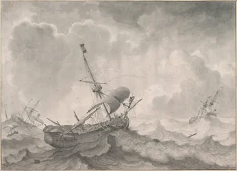 Barcos en un mar tormentoso
