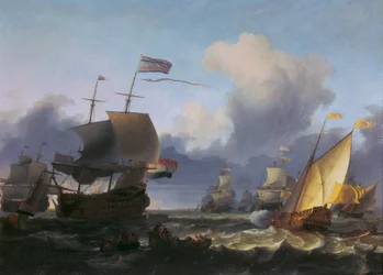 Entrega del mando al Almirante de Ruyter frente a la costa de Texel, 18 de junio de 1665