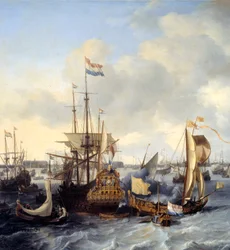 Vista del puerto de Ámsterdam desde Ij (detalle)