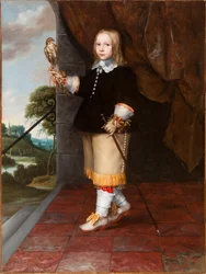 Retrato de un joven que sostiene un cernícalo
