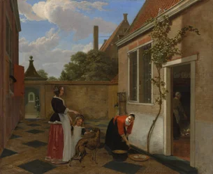 Escena en un patio