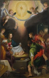 La Adoración de los Pastores con Santa Catalina de Alejandría
