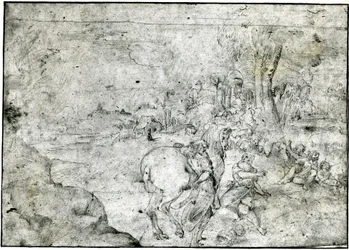 Erminia y los pastores, c.1600 (pluma y tinta sobre papel)