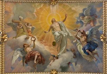Capilla de Cybo (brazo norte del crucero), bóveda: Resurrección de Jesucristo
