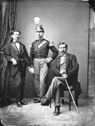 Retrato de nobles romanos posando en una foto de estudio