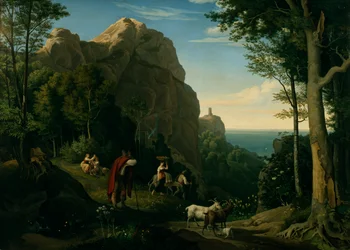 Valle de Amalfi con vistas a la bahía de Salerno (óleo sobre lienzo)