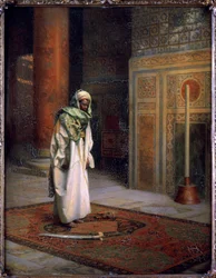 En la mezquita, hacia 1921 (óleo sobre lienzo)