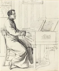 El cuñado del artista, Ludwig Hassenpflug, preparándose para tocar el piano, 1826
