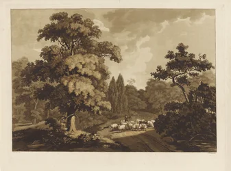 Paisaje con pastor de ovejas
