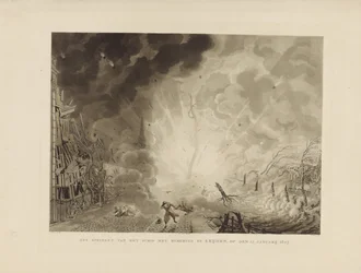 Desastre de Leiden, 1807
El salto del barco que transportaba pólvora en Leijden, el 12 de enero de 1807 (título en el objeto)