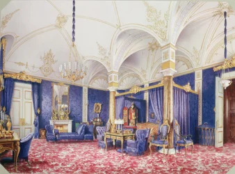 Interiores del Palacio de Invierno. La alcoba de la Emperatriz María Alexandrovna