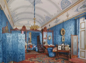 Interiores del Palacio de Invierno. El vestidor de la emperatriz María Alexandrovna