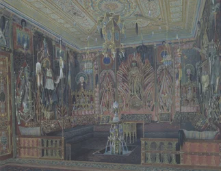 La sala turca asiática en el Gran Palacio en Tsarskoye Selo