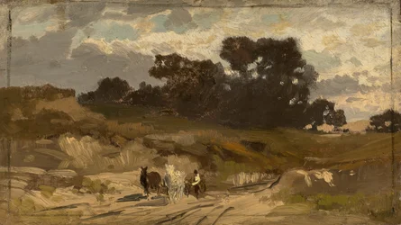 paisaje con un carro