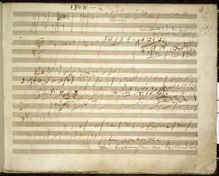 Agregar. 31766, f.2 Sinfonía n.º 6 en fa mayor, op. 68 también conocida como la Sinfonía Pastoral (tinta sobre papel)