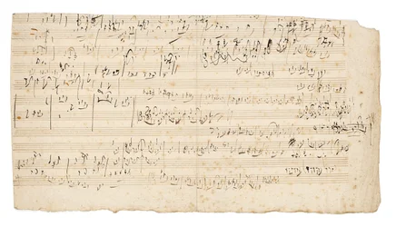 Manuscrito musical autógrafo, una hoja de boceto para el movimiento lento del Cuarteto de Cuerdas en Do, Op.59, No.3, el tercer cuarteto "Razumovsky", Viena, c.1806