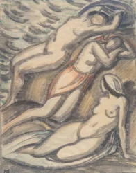 Tres mujeres bañándose