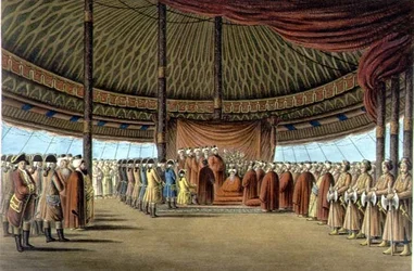 El Campamento en Daud-Pascia, Rumania, lámina II, pub. por William Watts