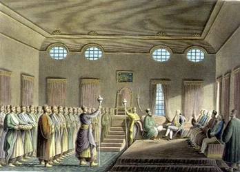 El Palacio en Bucarest, lámina II, publicado por William Watts