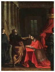 Transepto norte, Altar de San Rocco 1635, 45, Genovesino 1645, Signatura del Cardenal, Pintado en la parte inferior derecha