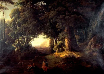 El bautismo de Clorinda, de Luigi Ashton (1824-1884), óleo sobre lienzo, 87x120 cm