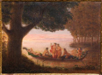 Lago y ninfas (óleo sobre cartón)