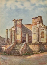 Pompeya: Templo de Isis (litografía en color)