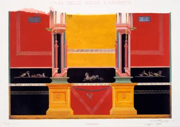Decoraciones murales de la Casa de la Boda de Plata, Pompeya, 1898