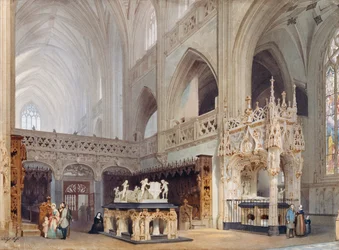 Interior de la iglesia de Brou en Bourg-en-Bresse