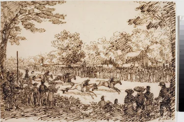 Carreras de caballos (probablemente la fiesta de San Giovanni en Florencia)