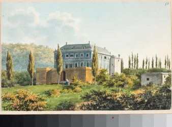 Vista de una villa probablemente en el distrito de Albaro, Génova